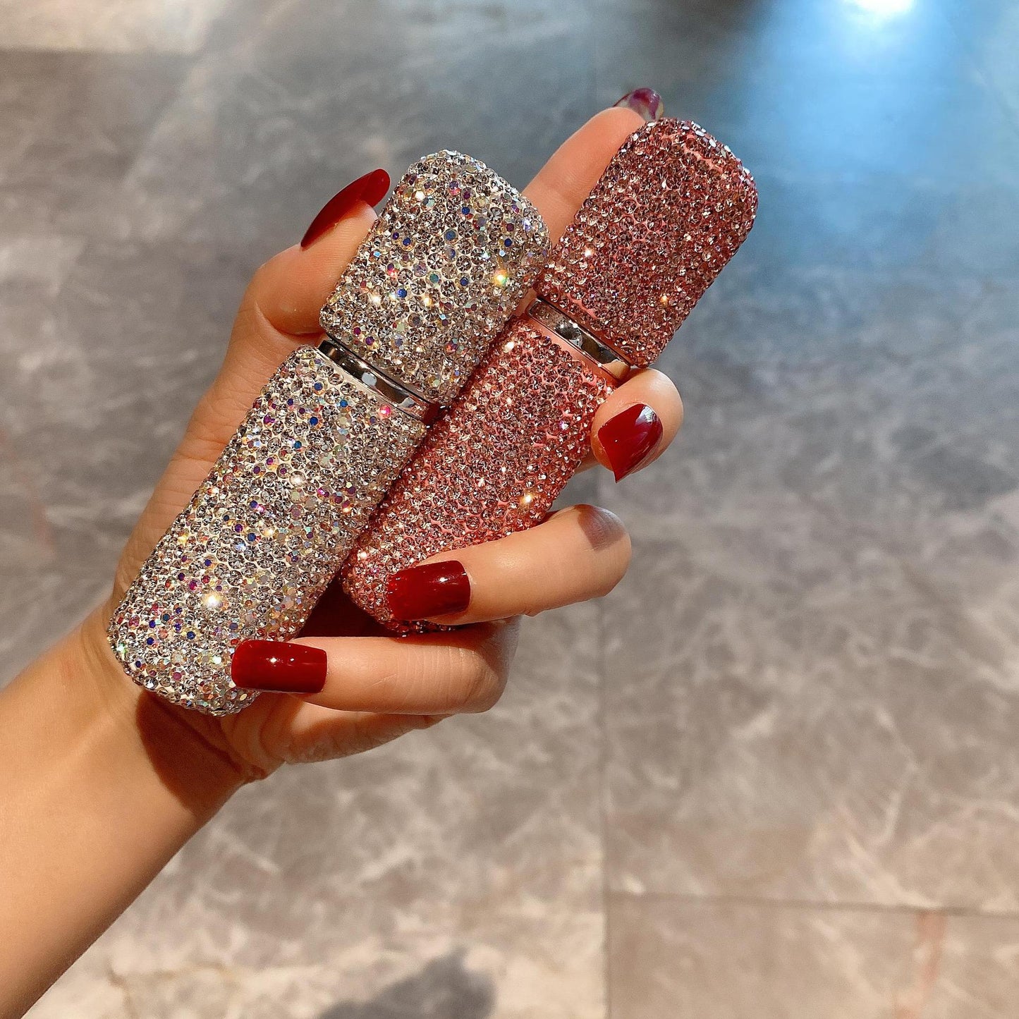 RHINESTONE REFILLABLE PERFUME BOTTLE